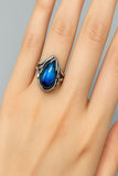 Handmade Labradorite Ring – 925 Sterling Silver Boho Gemstone Jewelry