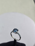 London Blue Topaz & White Topaz Ring – 925 Sterling Silver Handmade Gemstone Jewelry