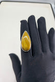 Tiger’s Eye Pear-Shaped Ring in 925 Sterling Silver – Protective Gemstone Statement Ring